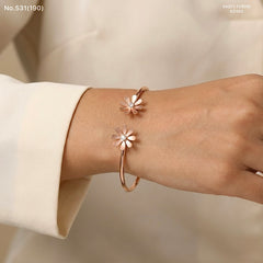 Blossom mist silver kada for women