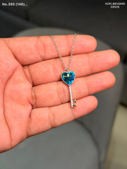 Mystic key silver chain pendant