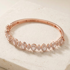Charm wave silver kada for women