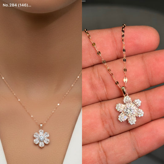 Luxe flora silver chain pendant