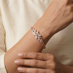 Royal Flora Spark silver kada for women