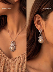Moonlight Pearl silver pendant set for women