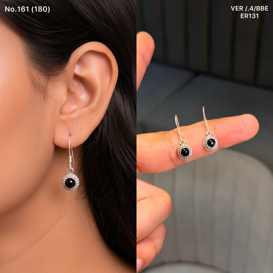 Ink spark silver earrings