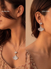 Astra bloom silver pendant set for women