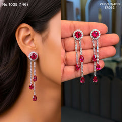 Rose swing silver earrings