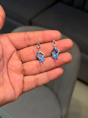 Nivara blue Petal silver earrings