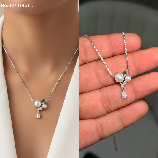 Pearl essence silver chain pendant