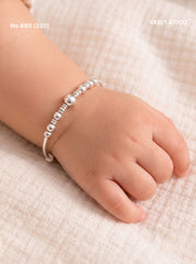 Tiny classic silver beads kids kada