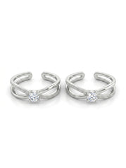 Twinkling treasure silver toerings for women