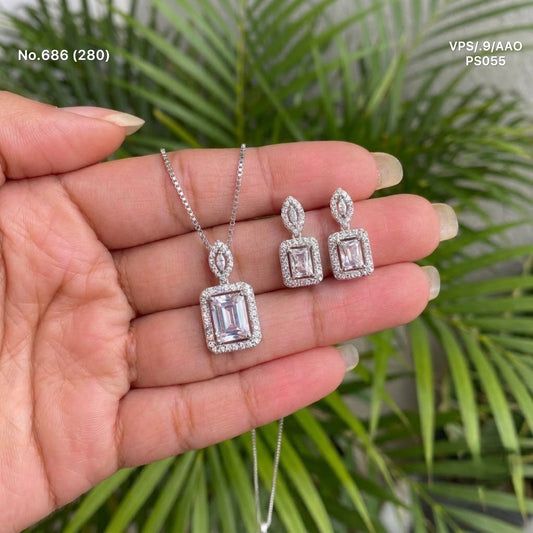 Ruhi silver pendant set for women