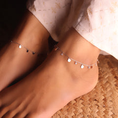 Moonloop Silver anklet for women