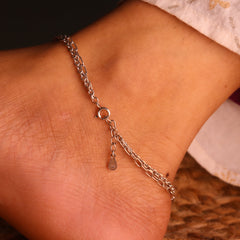 Twinkle Trails Silver anklet for women