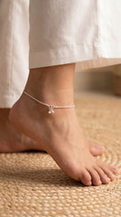 Hanging ghungaroo sleek silver Payal for women