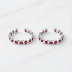 Pink sprinkle silver toerings