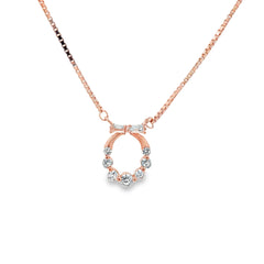 Ribboned charm silver chain pendant