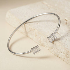 Snow glow silver kada for women