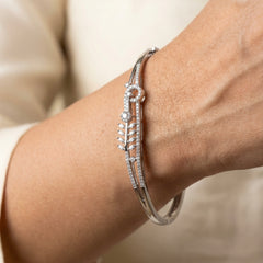 Twilight silver kada for women