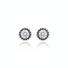Vivid bloom silver stud