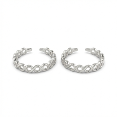 Luxe helix silver toerings for women