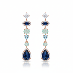 Ocean mist danglers silver earrings