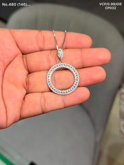 Celestial Circle silver chain pendant