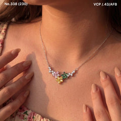 Multibloom silver chain pendant for women