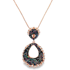 Prismatic aura silver chain pendant