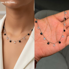 Celestial contrast silver chain pendant