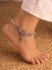 Ethnic Charm Jaipur Silver Anklets for Women