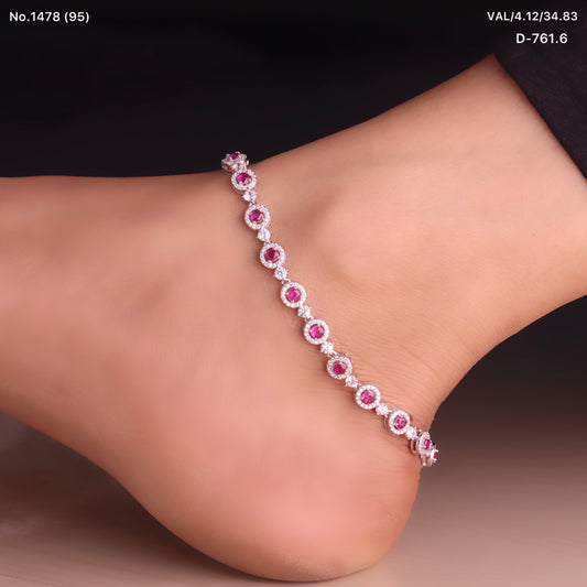 Royal Stone Silver Payal for Women