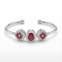 Ruby radiance silver kada for women