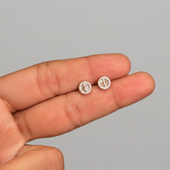 Celeste Drop silver Stud