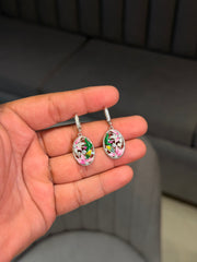 Bloom drizzle silver earrings