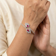 Velvet shine silver kada for women