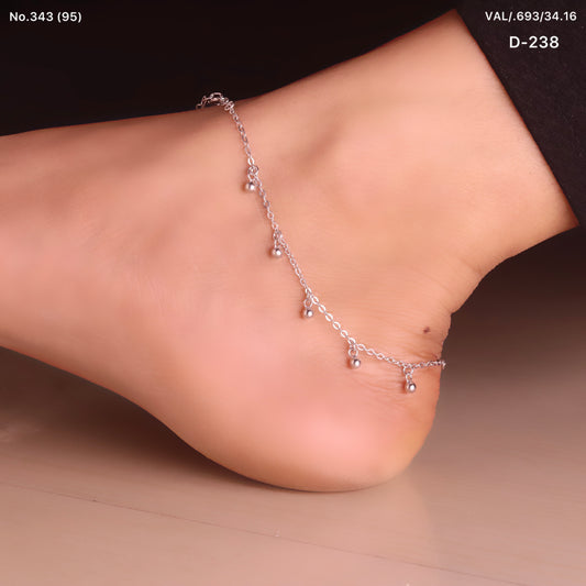 Swing Bead Silver Payal for Women