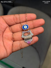 Vigilant charm silver chain pendant