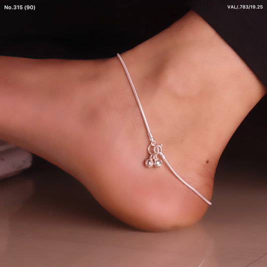 Hanging Gungaroo Silver Payal for Women