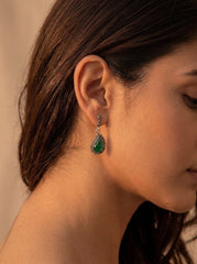 Kashvi green silver pendant set for women