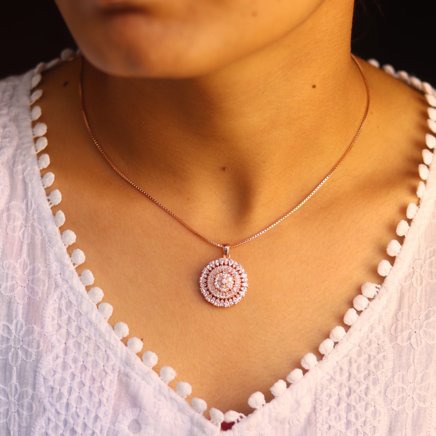 Flora Rose Gold Pendant Set