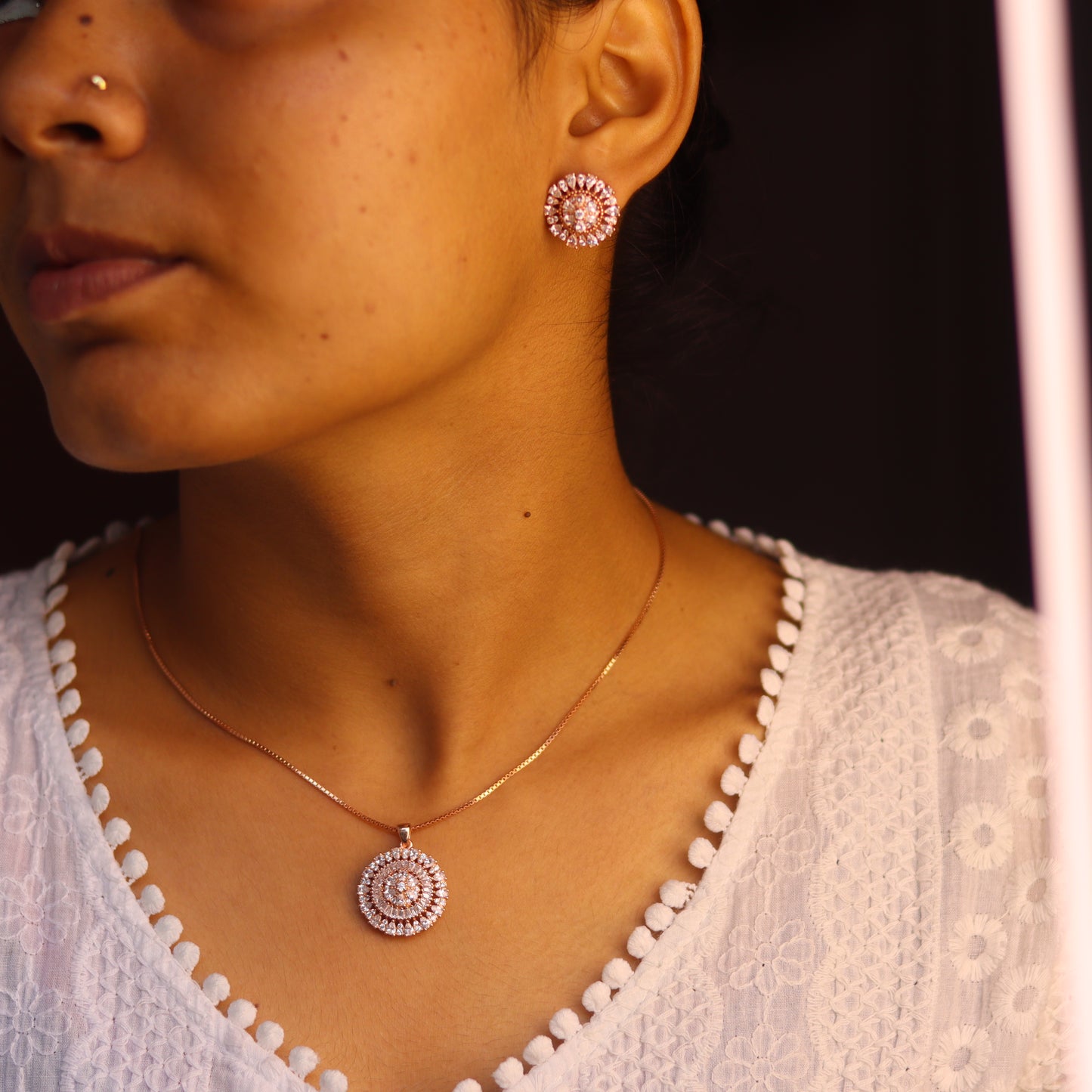 Flora Rose Gold Pendant Set
