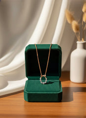 Ribboned charm silver chain pendant