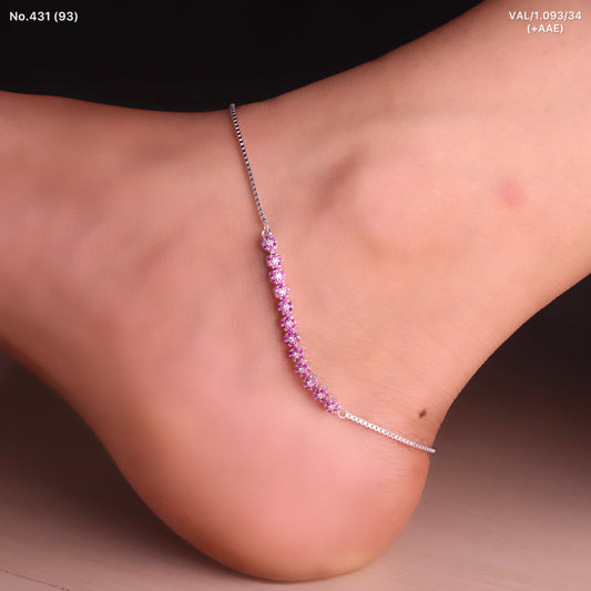 Sleek Stone Silver Payal for Women