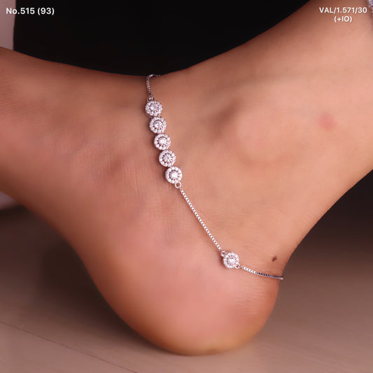 Classic Silver Stone Payal for Women