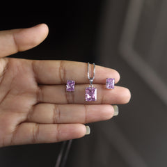 Luxe Silver Women's Pendant Set