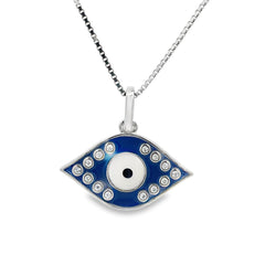 Visionloop silver chain pendant