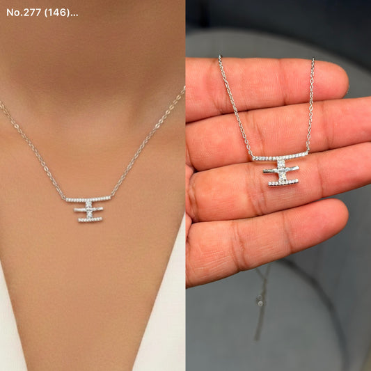 Triple elegance silver chain pendant