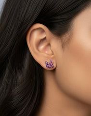 Royal plum swan silver stud