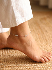 Infinity Royal silver Payal for women