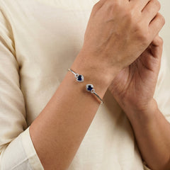 Royal blue silver kada for women