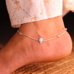 Silver Nayra Drop payal